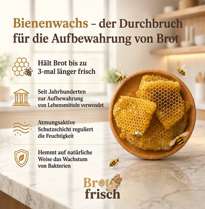 Wiederverwendbare Bienenwachs-Brottasche mit Druckknopf und Reißverschluss